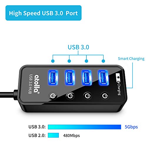 atolla 4-Port USB Hub CH-204U3-K USB 3.0 5Gbps Plastic