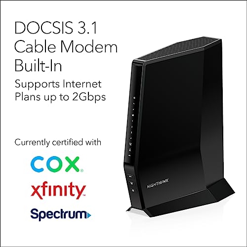NETGEAR CAX30-200NAS 802.11ax Dual-Band Wi-Fi Cable Modem Router 2.7 Gbps with 4 Ports