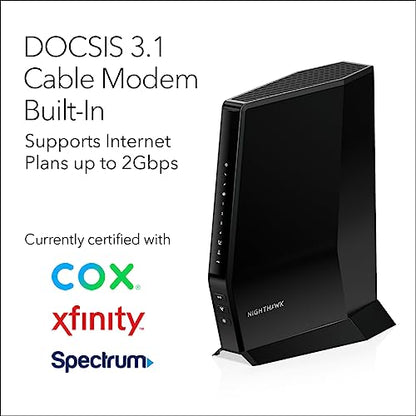 NETGEAR CAX30-200NAS 802.11ax Dual-Band Wi-Fi Cable Modem Router 2.7 Gbps with 4 Ports
