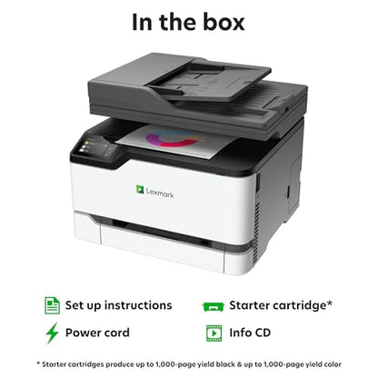 Lexmark CX431adw Color Laser Printer, 1200 x 1200 dpi, Multifunction, Network-Ready