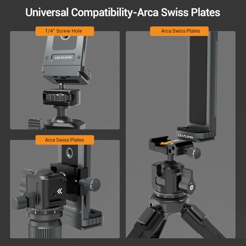 Leaplumin 787942196809 Aluminum Tripod Mount Adapter, 5.91 x 1.42 x 1.18 inches, 1/4" Screw, Universal Tripod Mount for Tablets, Compatible with Multiple Devices