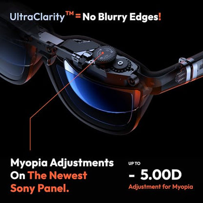 VITURE 135 Inches V1241 Anti-Clip Glasses, UltraClarity Display, Electrochromic Film, A+ Eye-Care Certified