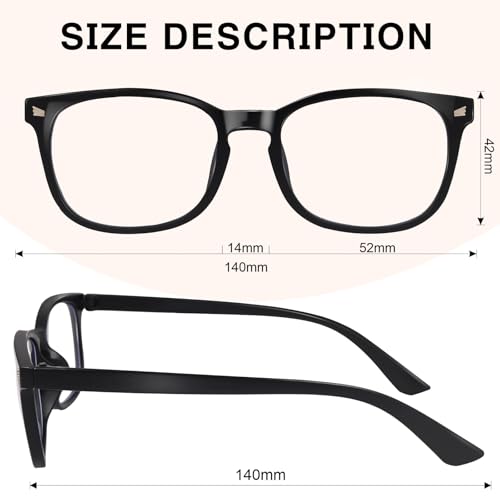 WINTOO Medium WTBL0121-05 Square Full Rim Glasses with 52mm Lens Width