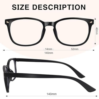 WINTOO Medium WTBL0121-05 Square Full Rim Glasses with 52mm Lens Width