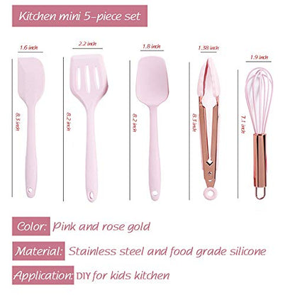 Collfa 8.2 in Mini Kitchen Utensil Set Food-Grade Silicone Cooking Tools, 5-Piece Set