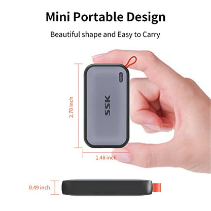SSK Portable 500GB External Solid State Drive SD500 USB 3.2 Gen 2 1050 MB/s