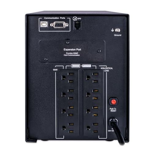 CyberPower 1500VA/1500W PR1500LCD UPS System, Mini-Tower, 8 Outlets, AVR, NEMA