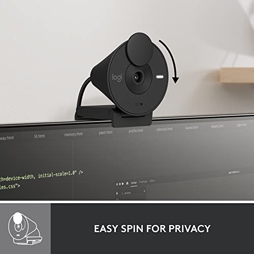 Logitech Brio 301 1080p Webcam with Fixed Focus, 16:9 Aspect Ratio, and USB Connectivity