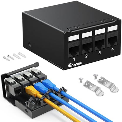 Enmane 4 Port CAT6 1000Mbps Unmanaged RJ45 Patch Panel