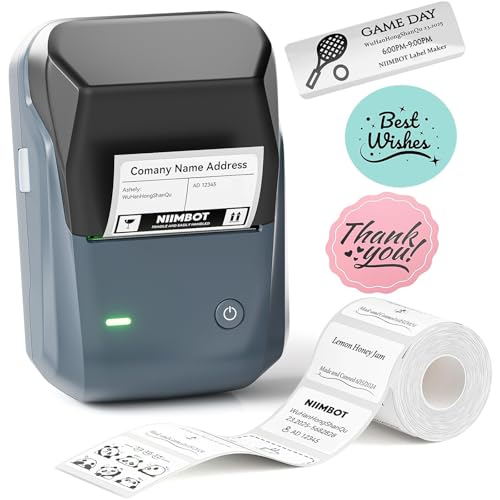 NIIMBOT B1 Thermal Label Maker Bluetooth Portable Monochrome 203dpi 1 Count Desktop Printer