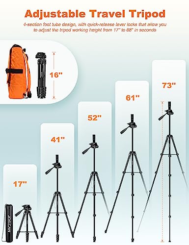 JOILCAN 68" M30T Camera Tripod Stand for Phones and Tablets