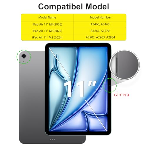 SPARIN 2 Pack Screen Protector for iPad Air 11 Inch M4/M3/M2, 9H Hardness, Clear Tempered Glass