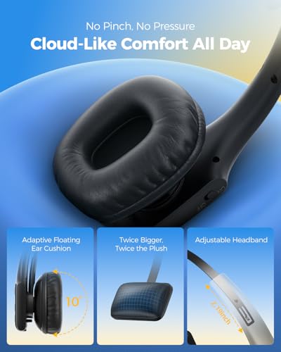 OTYHVV DH19 Bluetooth Headset Wireless Dual Microphone Noise Cancellation Black