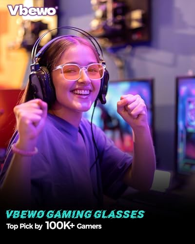 Vbewo 2 Count LD001 Full Rim Amber Blue Light Blocking Eyewear