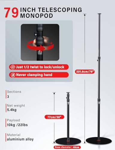 IFOOTAGE 79.4" RB-400 Monopod Aluminum Light Stand