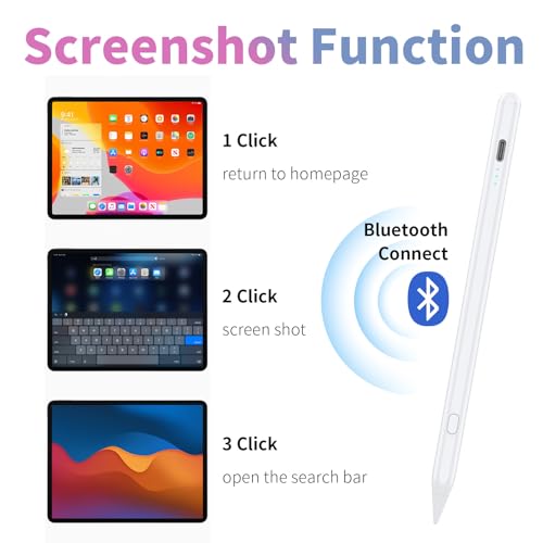 BQSS Stylus Pen for iPad A16 Ge 6th/7th/8th/9th/10th/Pro 2018-2023 White