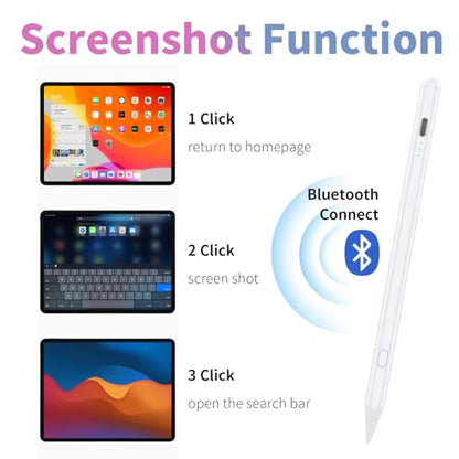 BQSS Stylus Pen for iPad A16 Ge 6th/7th/8th/9th/10th/Pro 2018-2023 White