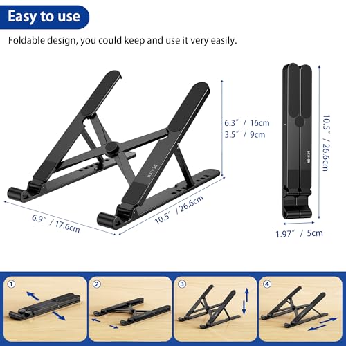 BESIGN 10-14" LS01 Pro Laptop Stand Plastic Folding Adjustable Holder