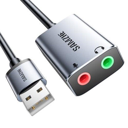 SAMZHE AYP20 USB to Audio Jack Adapter Compatible with Windows, Mac, Linux, PS4, PS5