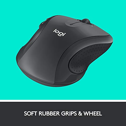 Logitech M510 Wireless Mouse USB Optical Connection, 1000 DPI, Battery Powered, Ergonomic Design, Graphite