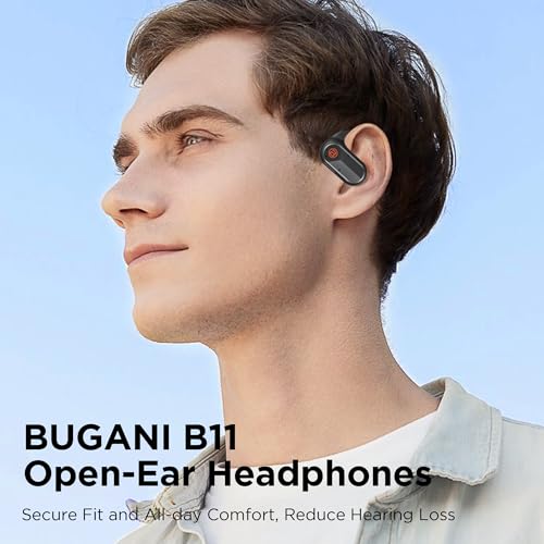 BUGANI B11 Wireless Headphones Bluetooth 5.4 Open Ear Noise Cancelling 50 Hours Playtime Waterproof