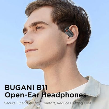 BUGANI B11 Wireless Headphones Bluetooth 5.4 Open Ear Noise Cancelling 50 Hours Playtime Waterproof