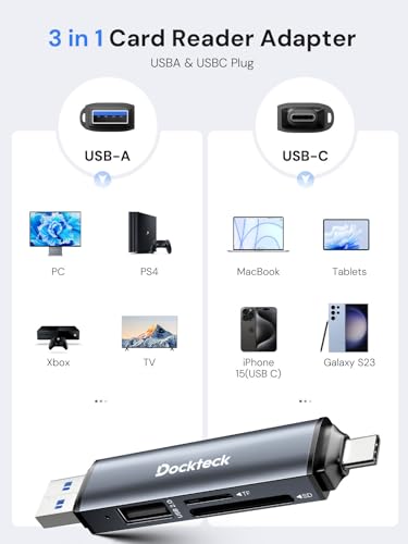 dockteck 3 Slot USB3.0 Card Reader DR0003