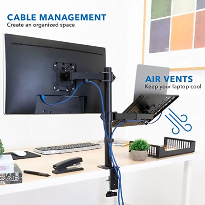 Mount-It! Laptop Desk Mount MI-1772B Tabletop Mount Adjustable Laptop and Monitor Stand