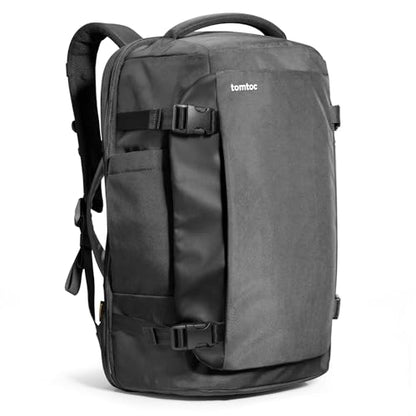 tomtoc 40L T66M1D1 Daypack Backpack, Black, Water Resistant Travel Pack with Laptop Compartment
