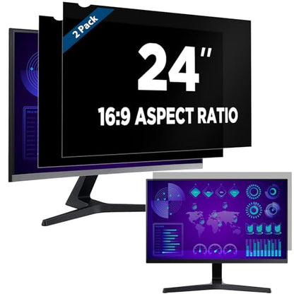 Magicmoon 2-Pack 24 Inch Privacy Screen Filter, Anti-Glare, Blue Light Block, 16:9 Aspect Ratio