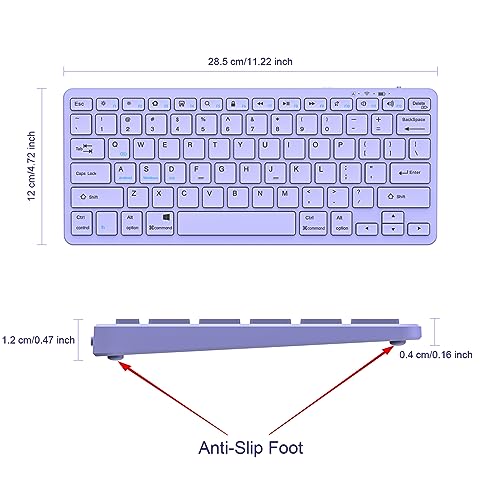 TaIYanG 11" Light Purple 281 BT Keyboard Bluetooth Wireless Keyboard