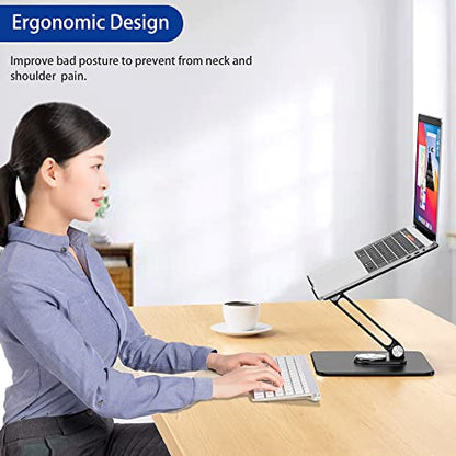 BESIGN LSX7 Tower Ergonomic Adjustable Laptop Stand with Clip Holder, Black