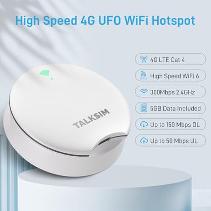 TALKSIM 5GB MF201 Wi-Fi 6 300Mbps Portable Hotspot