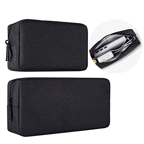 imComor Small & Large Portable Accessories Organizer Case, Black, 2 Count