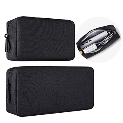 imComor Small & Large Portable Accessories Organizer Case, Black, 2 Count