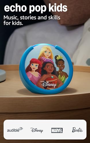 Amazon Echo Pop Kids Smart Speaker - Designed for Children - 3.5mm Audio Jack - Bluetooth Connectivity - 5W Speaker Power - Educational Tech Product
