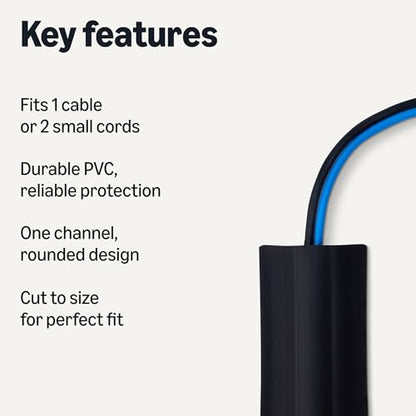 Amazon Basics 6ft NKK-004B Floor Cord Cover, 2.6in Diameter, Black