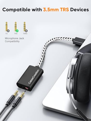 CableCreation 9.37x6.22x0.52in Type C Adapter CD0483 External Sound Card