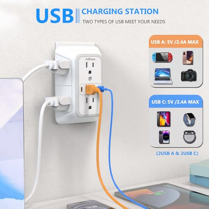 JcBlaon 6 Outlet Extender SE660-CUQ 125 Volts 15 Amps Power Strip
