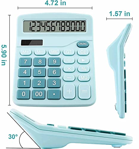 PUNGLTD 5.7" x 4.7" LCD Basic Calculator Battery and Powerboard Combo, Model 837-BLUE