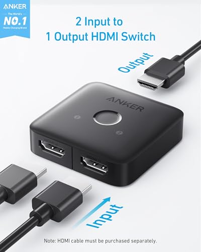 Anker 2-Port HDMI Switch A83H1 4K@60Hz Black