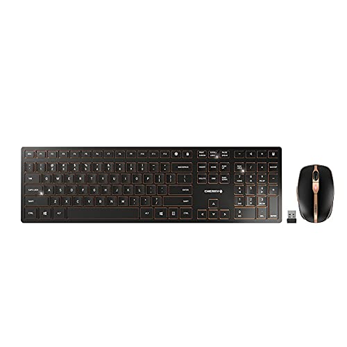 CHERRY Wireless Keyboard and Mouse Set JD-9100US-2 QWERTY Black/Bronze