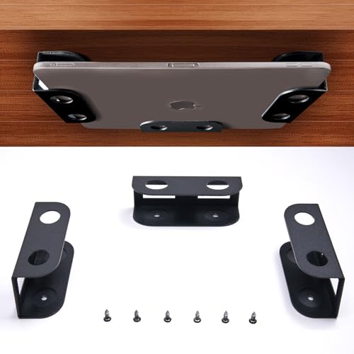 BYMECOST BSA-ZX-NNJ Under Desk Mount Metal Laptop Holder for Devices up to 1.37 inches Thick