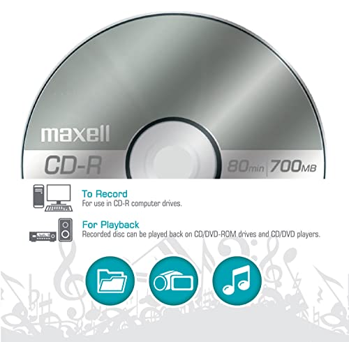 Maxell 648200, 22 x 7.2 x 0.25 inches, 1 Pound, English, CD-R Discs, 700MB, 2x to 48x Write Speed
