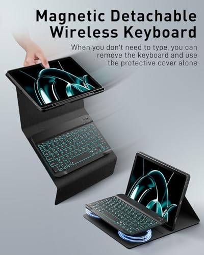 TUNKARMOR 10.9-11 inch FXJP-iPad 10th/11th Gen Bluetooth Backlit Ergonomic Keyboard Case