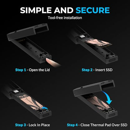SABRENT 8TB EC-PNVO USB 3.2 Gen 2 NVMe M.2 Enclosure