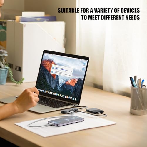 Eanetf 1.5" x 1" x 0.5" USB to HDMI Adapter Hub 5 Ports USB 3.0 1920x1080 Plastic