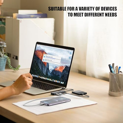 Eanetf 1.5" x 1" x 0.5" USB to HDMI Adapter Hub 5 Ports USB 3.0 1920x1080 Plastic