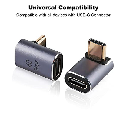AreMe 90 Degree USB-C Male to Female Adapter ADP082 100W Power Delivery 5A Type-C Extender