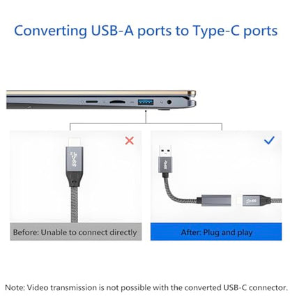 ULTIENCE USB-A to USB-C Adapter 60 Watts 3 Amps 20 Volts 1 Port Grey 0.41ft
